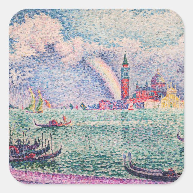 Adesivo Quadrado Paul Signac - Arco-Íris, Veneza (Frente)