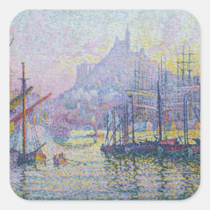 Adesivo Quadrado Paul Signac - Notre-Dame-de-la-Garde, Marselha