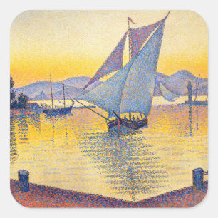 Adesivo Quadrado Paul Signac - O Porto ao Pôr-do-Sol, Opus 236