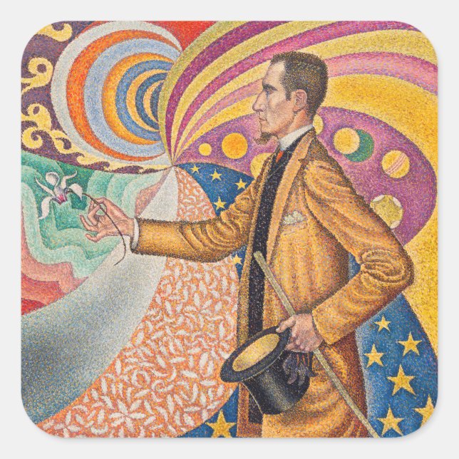 Adesivo Quadrado Paul Signac - Retrato de M Felix Feneon, Opus 217 (Frente)