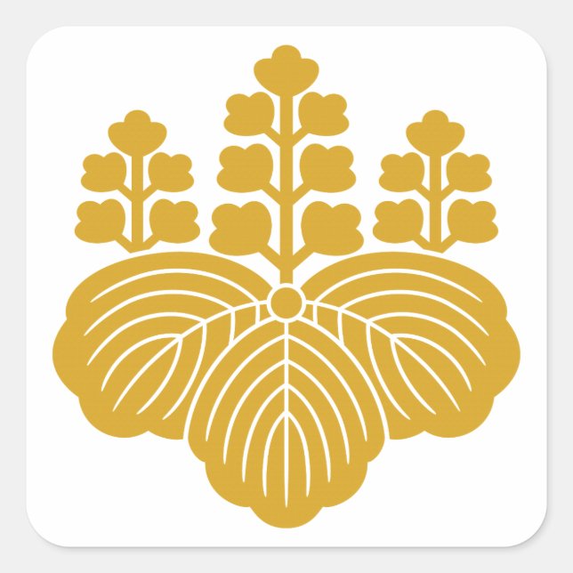 Adesivo Quadrado Paulownia com 5 e 7 florescências (Frente)