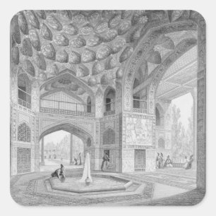Adesivo Quadrado Pavilhão dos oito paraíso, em Isfahan, de