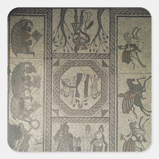 Adesivo Quadrado Pavimento mosaico da vila romana em Low (Frente)