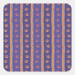Adesivo Quadrado Pawprint Pattern