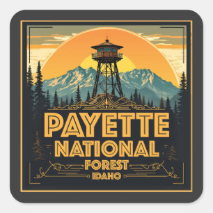 Adesivo Quadrado Payette National Forest Idaho