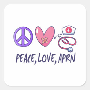 Adesivo Quadrado Paz Amor APRN