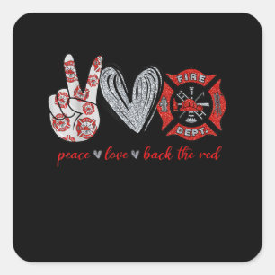 Adesivo Quadrado Paz Amor de Volta Vermelho Presente Engraçado do