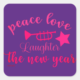 ADESIVO QUADRADO PAZ AMOR E RIR NO NOVO ANO