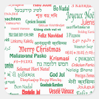 Adesivo Quadrado Paz Coexiste Feliz Feliz Natal Muitas Línguas