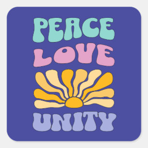 Adesivo Quadrado Paz e Amor Unidade