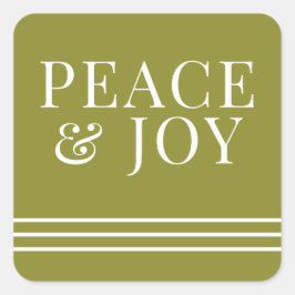 Adesivo Quadrado Paz Minimalista E Alegria Natal Verde