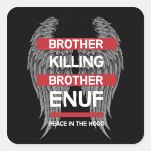 Adesivo Quadrado Paz No Chapéu  Fim da violência contra as armas 