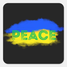Adesivo Quadrado PAZ para a Ucrânia Sem guerra anti-guerra ucranian