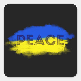 Adesivo Quadrado PAZ para a Ucrânia Sem guerra anti-guerra ucranian