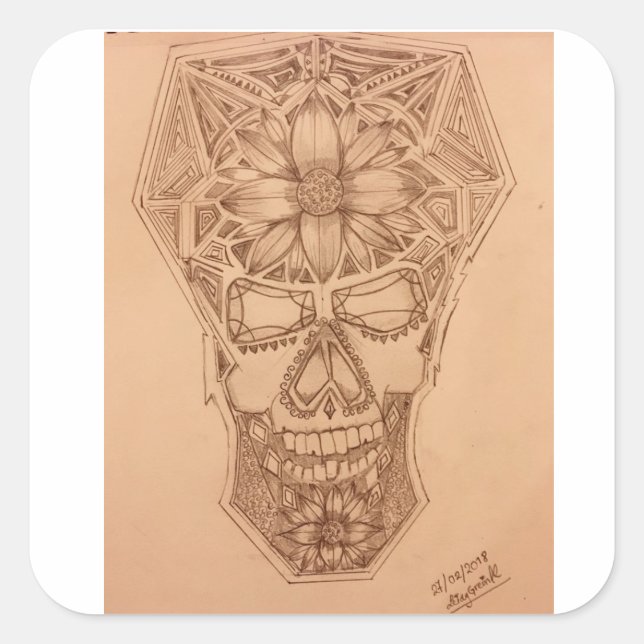 Adesivo Quadrado PC-SKuLL (Frente)