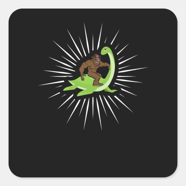 Adesivo Quadrado Pé Grande Andando Nessie Loch Ness Monster (Frente)