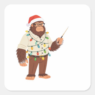 Adesivo Quadrado Pé Grande Sasquatch Enfermeira Natal Enfermagem