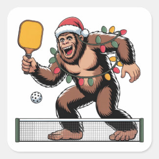 Adesivo Quadrado Pé Grande Sasquatch Pickleball Natal 2026
