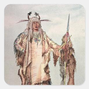 Adesivo Quadrado Pe-Toh-Xixi-Beijo indiano Blackfoot, os reforços