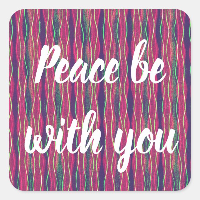 Adesivo Quadrado Peace Be With You Vintage Sticker (Frente)