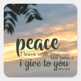 Adesivo Quadrado "Peace I Go With You"