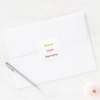 Peace Love Harmony Gold verde vermelho