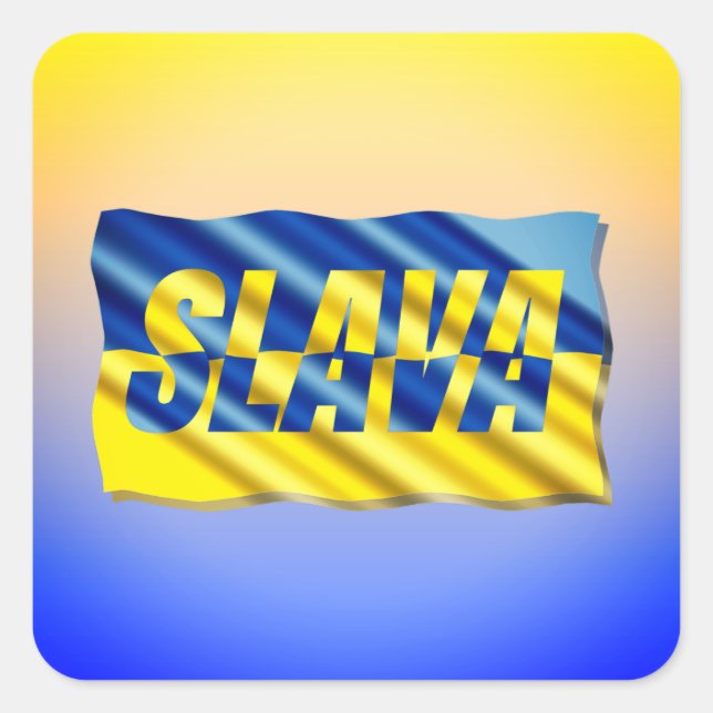 Adesivo Quadrado PEACE mantém-se livre para a Ucrânia (Frente)