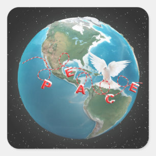Adesivo Quadrado PEACE White Dove do Natal no Mundo