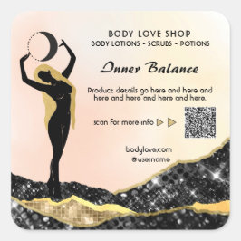 Adesivo Quadrado *~* Peach Deusa Ombre Intenção Ortografia AP24 Squ