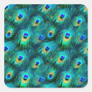 Adesivo Quadrado Peacock Glory