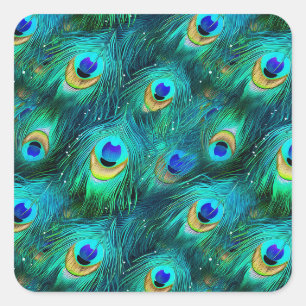 Adesivo Quadrado Peacock Glory