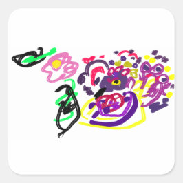 Adesivo Quadrado Peacock style 