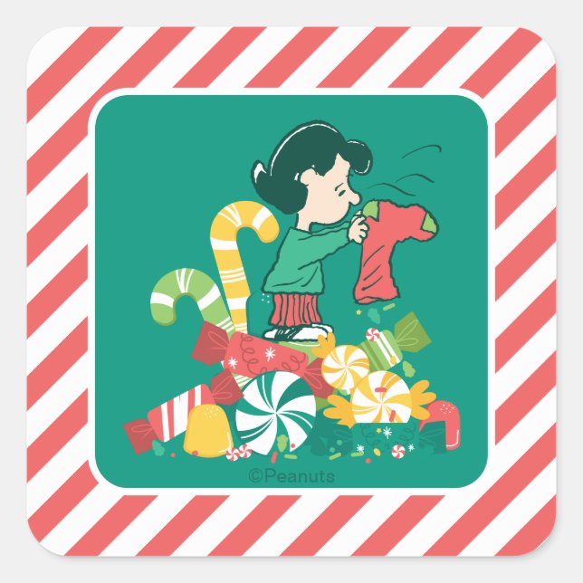 Adesivo Quadrado Peanuts | Lucy the More the Merrier (Frente)