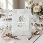 Adesivo Quadrado Pears Pear-fect Match Bridal Shower Thank you<br><div class="desc">Whimsical Doodle Pears Pear-fect Match Bridal Shower Thank You.. A scribbly style illustration of pears with sage green accents with large typography for the heading,  play on words for Perfect.</div>