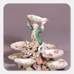 Adesivo Quadrado Peça central da mesa de Derby, 1760-65