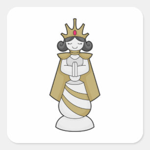 Adesivo Quadrado Peça de xadrez Queen Crown Chess