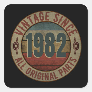 ADESIVO QUADRADO PEÇA VINTAGE DESDE 1982 TODAS AS PEÇAS ORIGINAIS