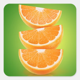 Adesivo Quadrado Peças de laranja em verde