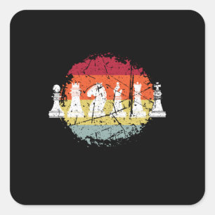 Adesivo Quadrado Peças de Xadrez do Jogo Chess