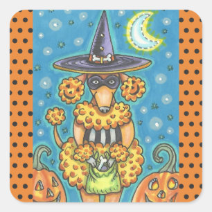 ADESIVO QUADRADO PEDAÇOS DE PÓDULOS DE PÔMPKIN HALLOWEEN