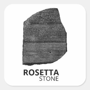 Adesivo Quadrado Pedra de Roseta: Hieróglifo Língua do Antigo Egito