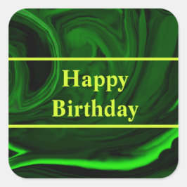 Adesivo Quadrado pedra verde-malaquita de textura, personalizada