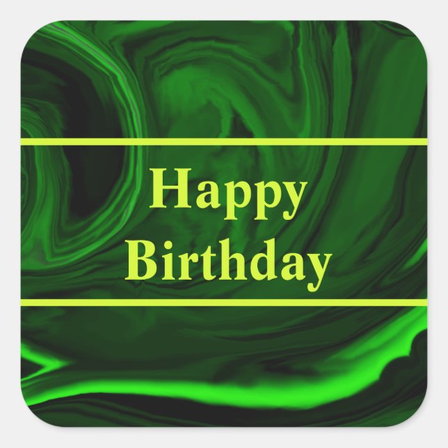 Adesivo Quadrado pedra verde-malaquita de textura, personalizada (Frente)