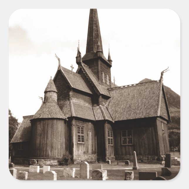 Adesivo Quadrado Pedras de Pedra Genalogia Gótica da Igreja Gótica  (Frente)