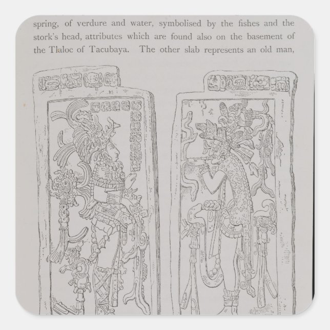 Adesivo Quadrado Pedras Esculpidas do Templo do (Frente)