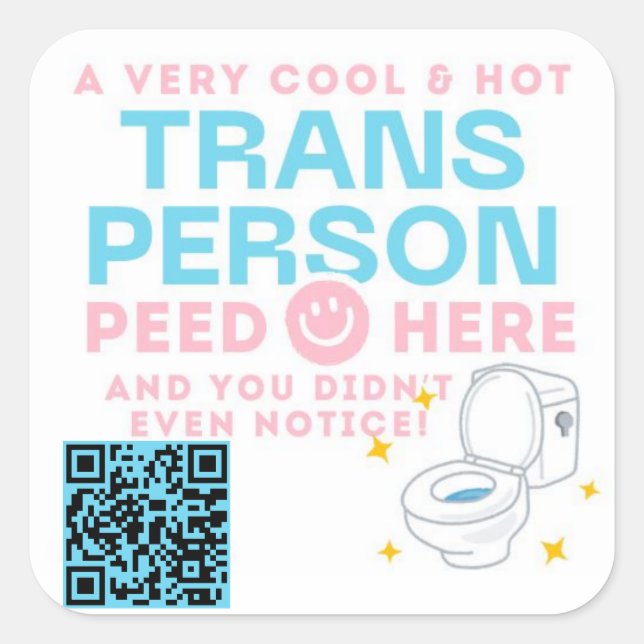 Adesivo Quadrado Peed Trans Person aqui e você nem percebeu! (Frente)