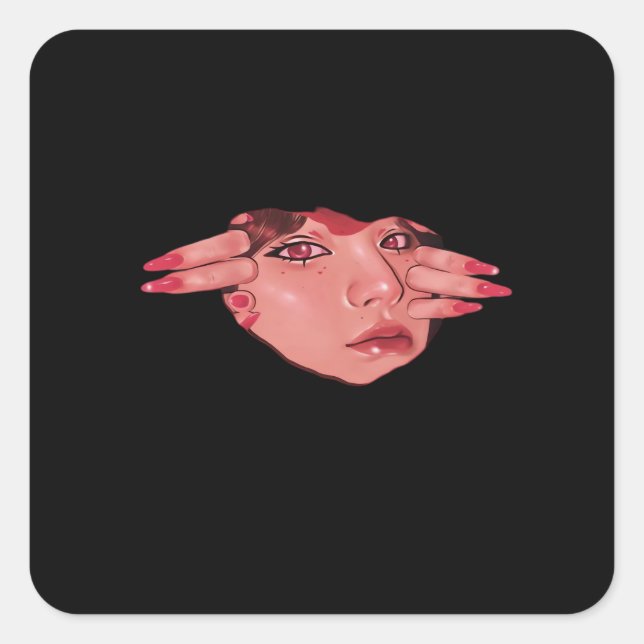 Adesivo Quadrado Peekaboo - Sloth Design Vibes (Frente)