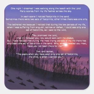 Adesivo Quadrado Pegadas na areia