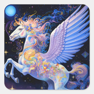Adesivo Quadrado Pegasus Fantasy Art