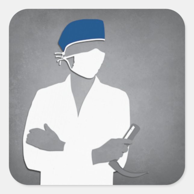 Adesivo Quadrado Pegatina anestesista (Frente)
